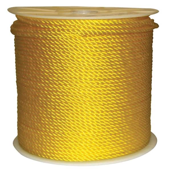 Rope King TP-141200Y Twisted Poly Rope - Yellow - 1/4 inch x 1200 Feet