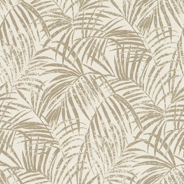 Advantage Yumi Gold Palm Leaf Wallpaper Sample