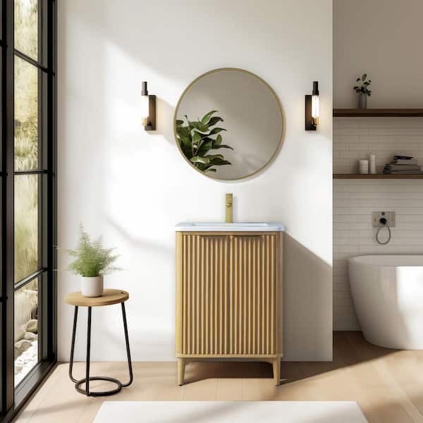 HOMEVY STUDIO Levin 24 in. W x 22 in. D x 35 in. H Single Sink
