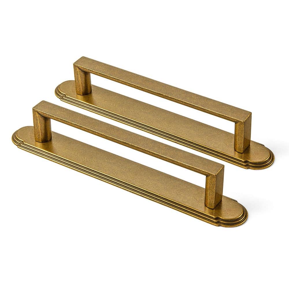 2-Pack 5 in. (128mm) Antique Brass Zinc Alloy Cabinet Pull with Elongated Oval Backplate Drawer Bar Pull price history on PriceWatchPro