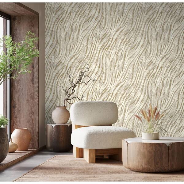 Arran Gray Swirling Stripe Non-Pasted Wallpaper, 57.5 sq. ft.