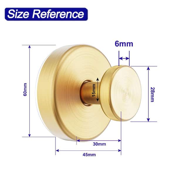 4-Pack Suction Cup Knob Hooks in Gold, Removable Towel Hooks for Bathroom Window, Bath Robe Loofah Hook for Hanging