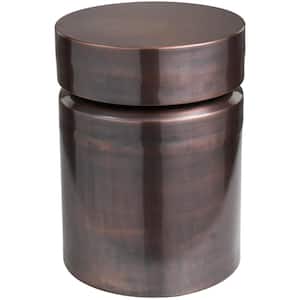 14 in. Copper Drum Medium Round Metal End Table