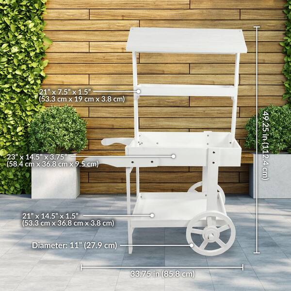 Sunnydaze 21.75 in. x 33.75 in. x 49.25 in. Country Market Wood