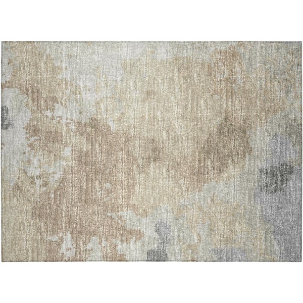 Accord Beige 1 ft. 8 in. x 2 ft. 6 in. Abstract Indoor/Outdoor Washable Area Rug