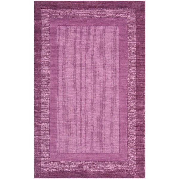 Impressions Fuchsia/Purple Doormat 3 ft. x 5 ft. Border Area Rug