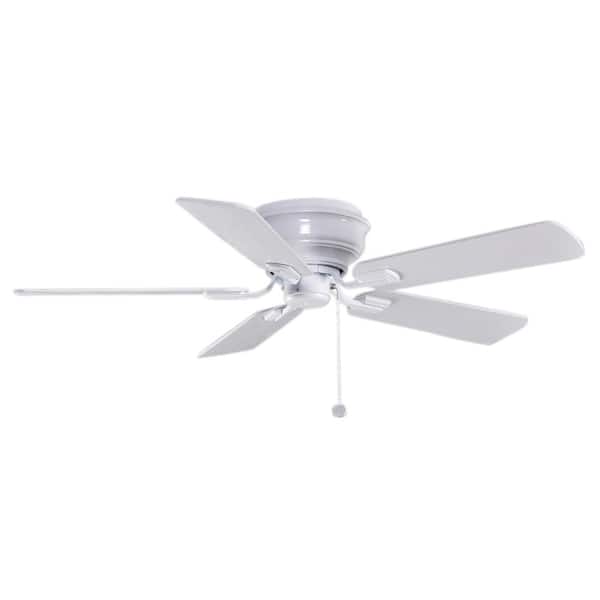 Hampton Bay Hawkins 44 In Indoor White Ceiling Fan Yg204 Wh The Home Depot - Home Depot Indoor Ceiling Fans Without Lights