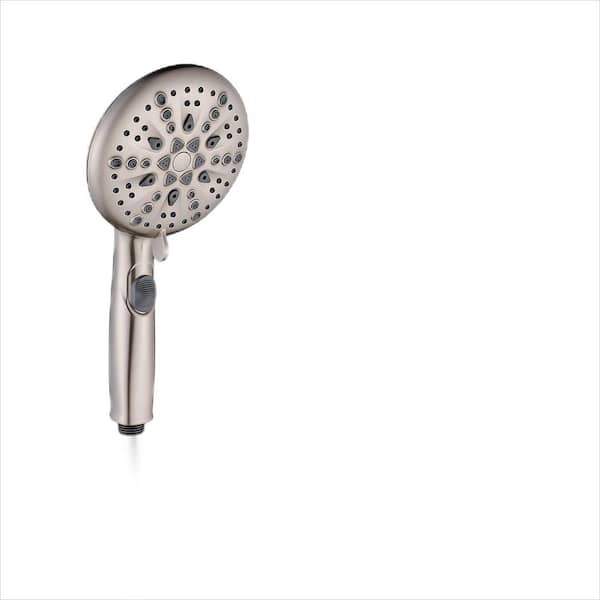Unbranded High Pressure Handheld Showerhead 9-Spray Wall Mount Handheld Shower Head 1.8 GPM in Brushed Nickel