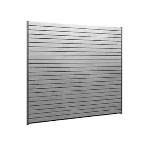 71.75 in. H x 80 in. W PVC Slat Wall Panel Set in Silver (40 sq. ft.)