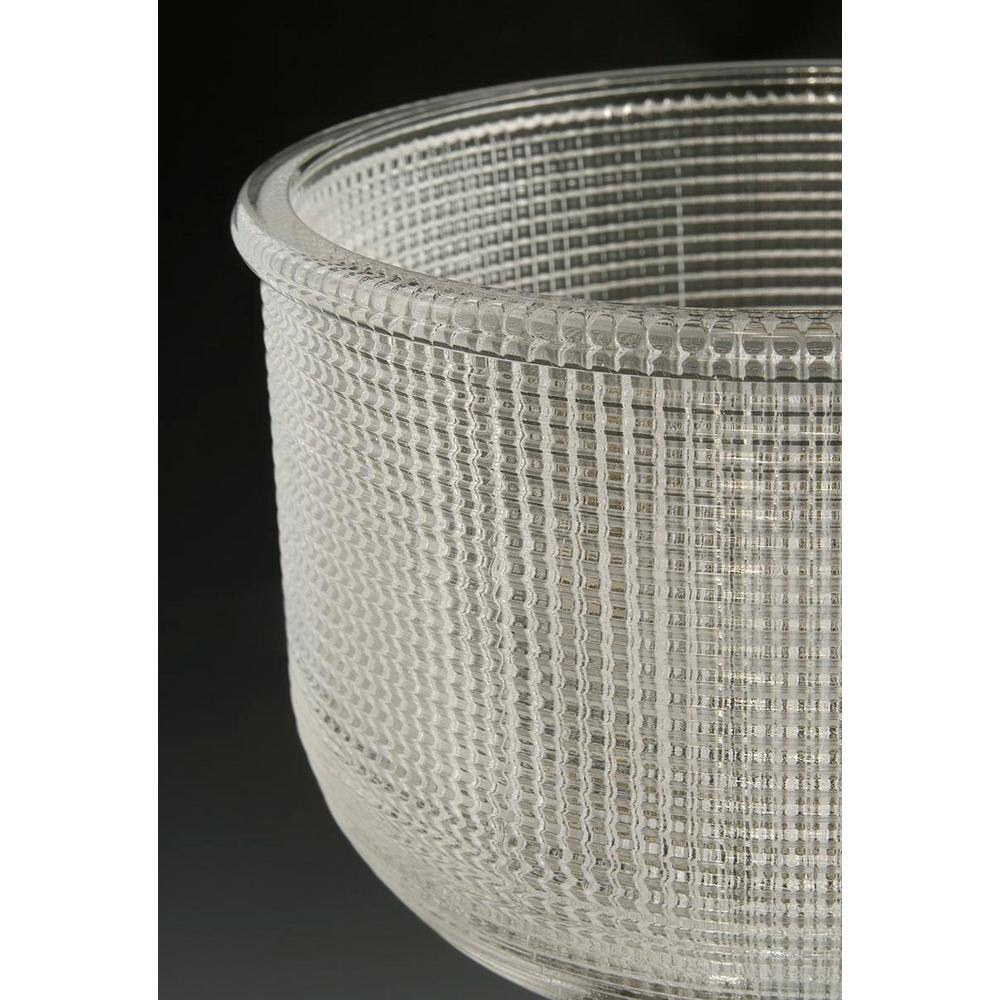 Nickel Mini Prismatic Glass Bowl Pendant Light