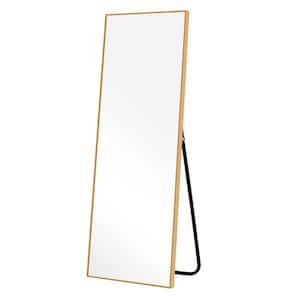 65 in. x 22 in. Classic Rectangle Aluminum Alloy Gold Framed Full-Length Mirror Floor Mirror