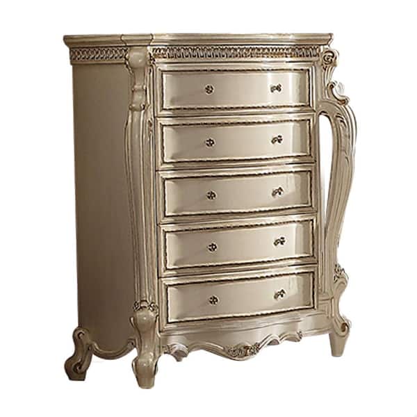 Acme Furniture Picardy 5-Drawer Antique Pearl Chest of Drawer 55 in. x 46 in. x 21 in.