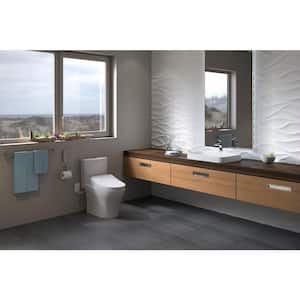 Aquia IV 12 in. Rough In Two-Piece 0.8/1.28 GPF Dual Flush Elongated Toilet in Cotton White, S550E Washlet Seat Included