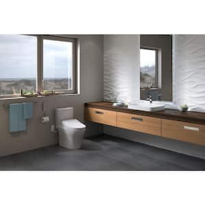 Aquia IV 2-Piece 0.8/1.28 GPF Dual Flush Elongated ADA Comfort Height Toilet in Cotton White,S550E Washlet Seat Included