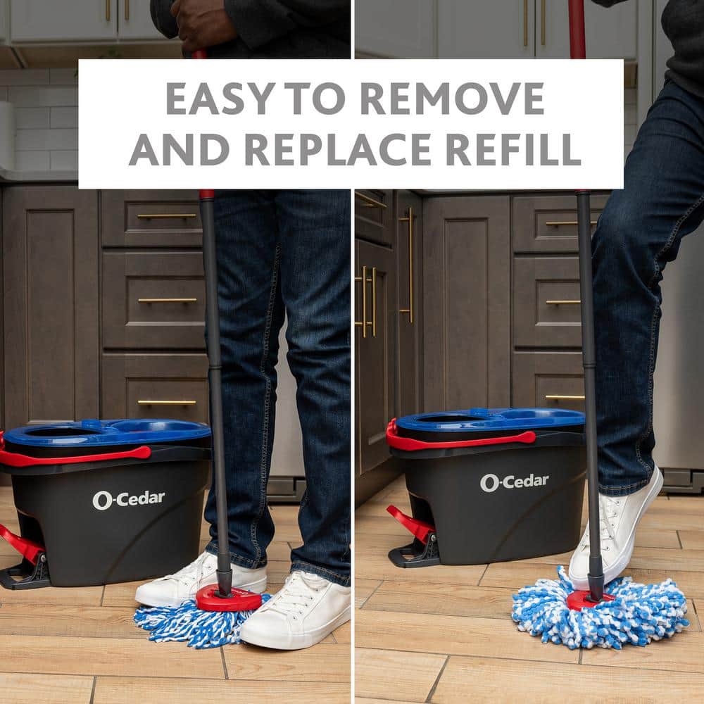 O-Cedar EasyWring Blue and White Microfiber Spin Mop Refill