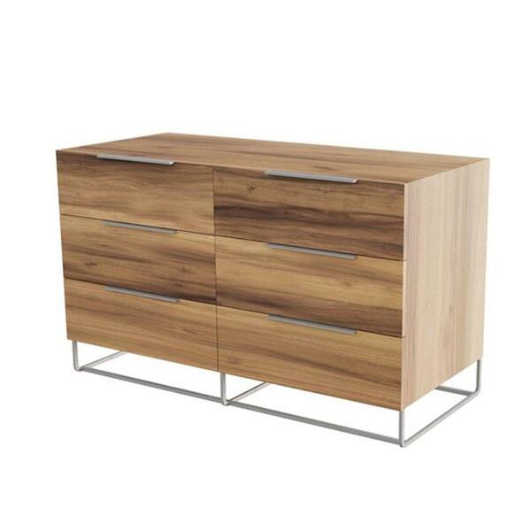Benjara 19 in. Brown 6-Drawer Wooden Dresser Without Mirror