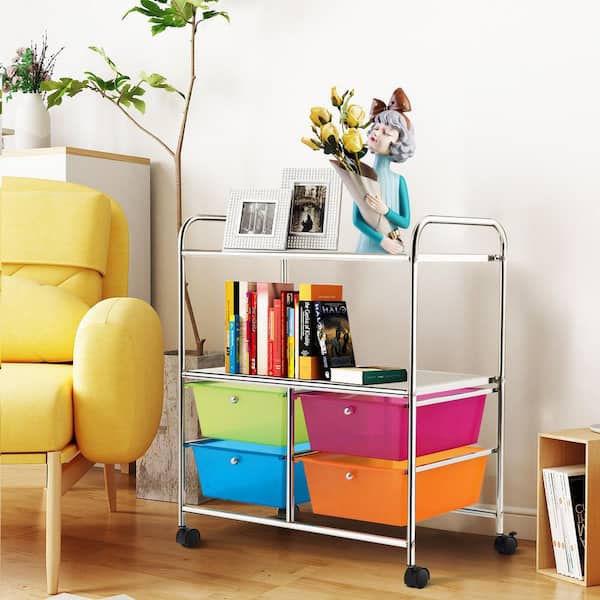  SILKYDRY Rolling Storage Cart with 4 Drawers, Crafts