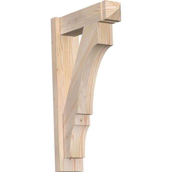 Ekena Millwork 6 in. x 30 in. x 18 in. Douglas Fir Balboa Arts and Crafts Smooth Outlooker