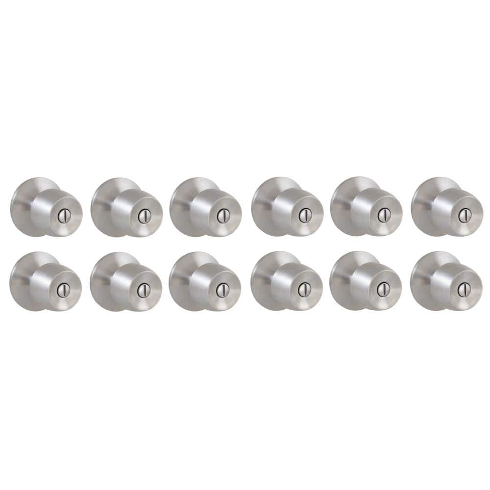 Brandywine Stainless Steel Bed/Bath Door Knob (12-Pack)