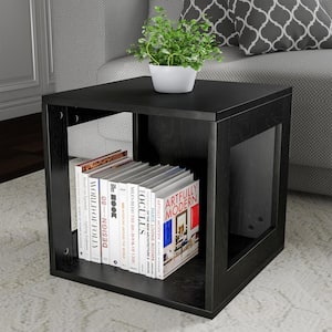 Stackable Minimalist Modular Open-Sided Cube Table Black