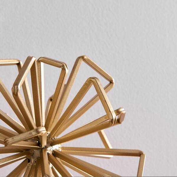 DANYA B 8.625 in. Geometric Gold Starburst Sculpture (Set of 2