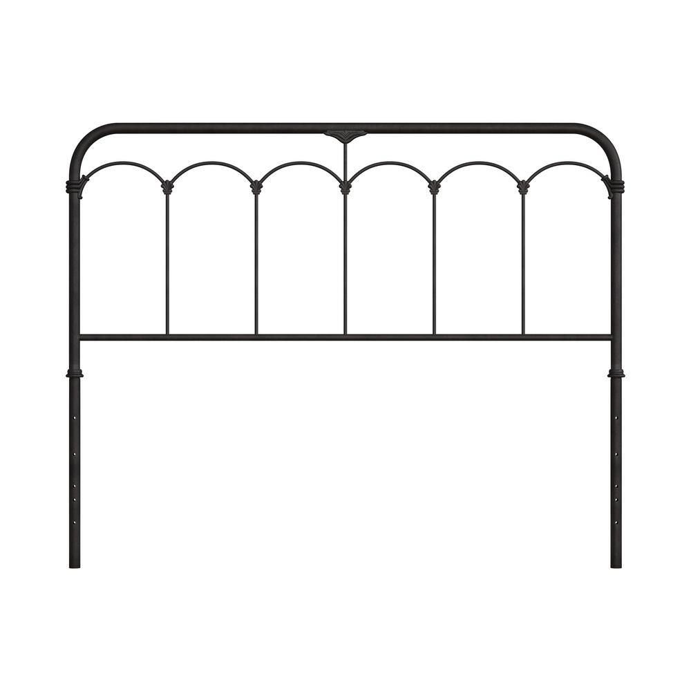 Jocelyn Black Sparkle Metal King Headboard with Delicate Spindles