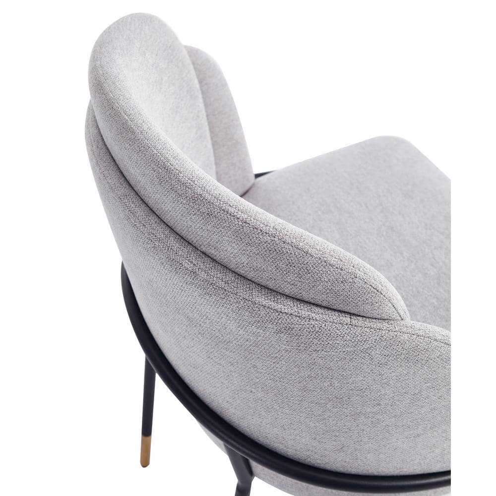 High Gray Upholstered Metal Side Chair
