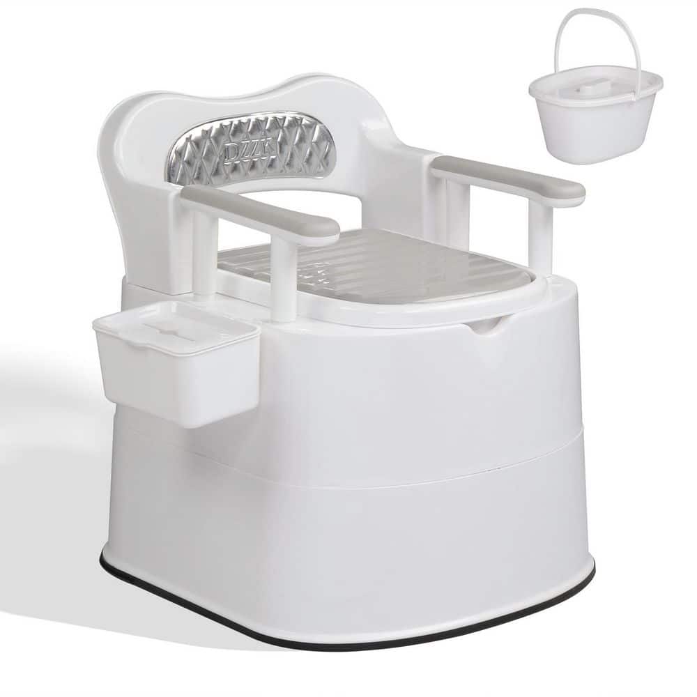 Large Portable Commode VINGLI Large Portable Toilet, Commode with 5 Gallon Bucket Inner ...