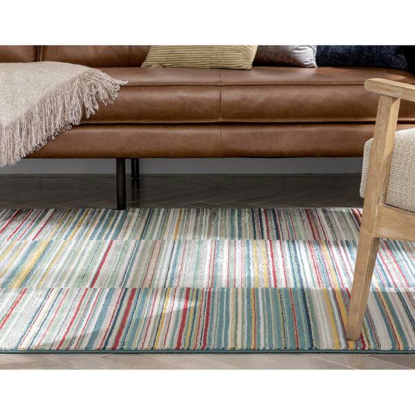 Well Woven Tulsa2 Nampa Green Blue 5 Ft, 3×5 Area Rug