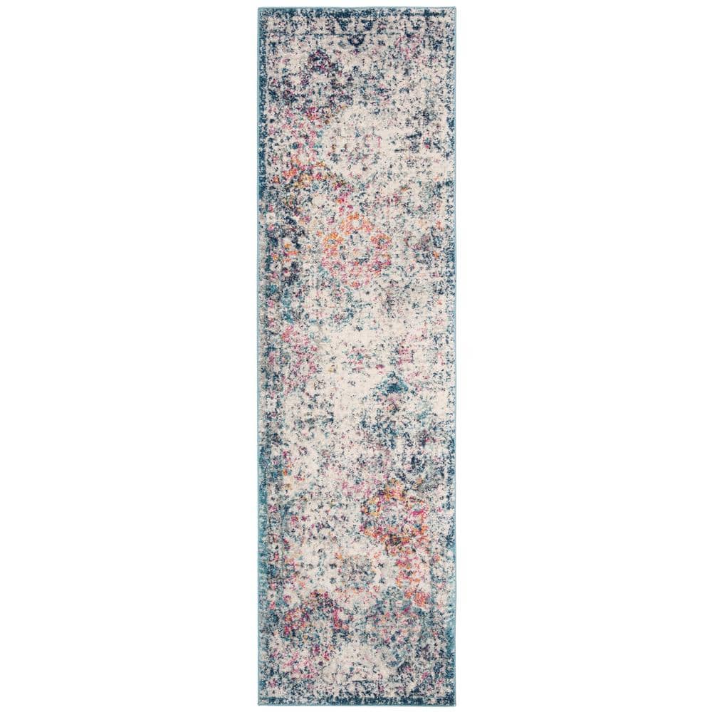 Madison Navy/Teal 2 ft. x 10 ft. Border Runner Rug price history on PriceWatchPro