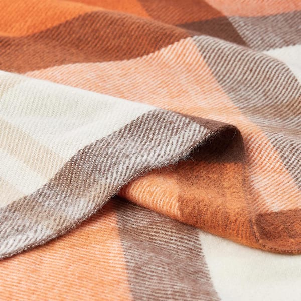 Oversized Faux Cashmere Acrylic Trailway Throw Blanket