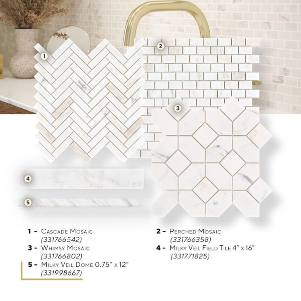 Jeffrey Court Cascade Milky Veil White 10.875