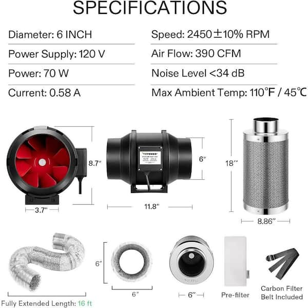 Vivosun 6 deals inch carbon filter