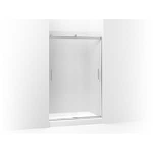 Levity 44-48 in.W x 74 in. H Frameless Sliding Shower Door in Silver with Blade Handles