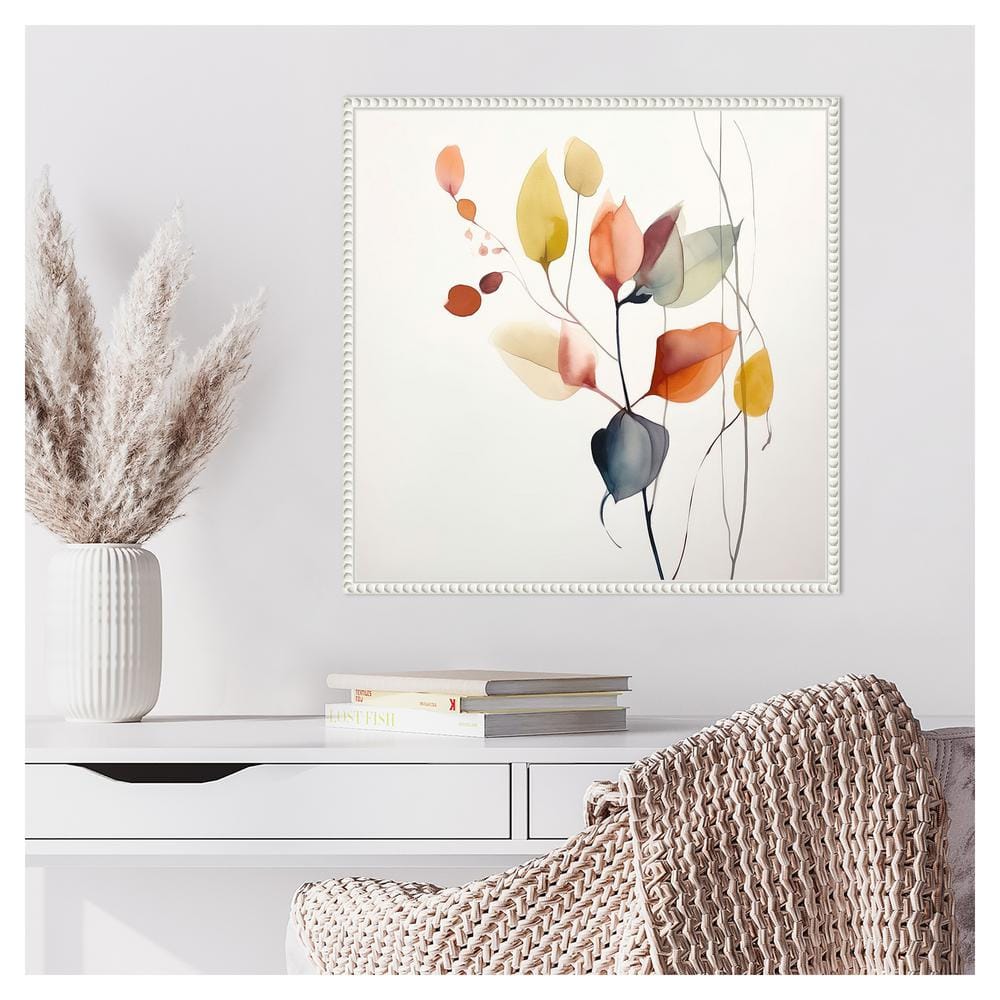Fluid Floral Artistry I Abstract Canvas Print with White Floater Frame