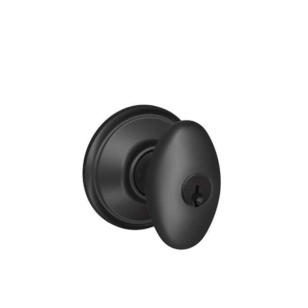 Schlage Siena Matte Black Keyed Entry Door Knob