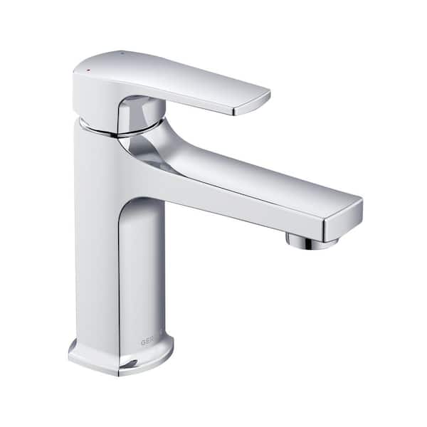 Tribune Single Handle Single Hole Bathroom Faucet with Deckplate and Metal Touch Down Drain Included in Chrome