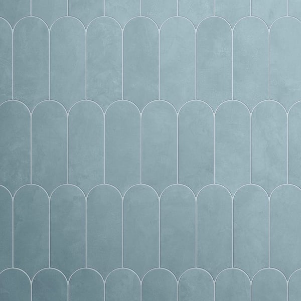 Scale Blue 3 in. x 8.5 in. Matte Ceramic Rectangular Wall Tile (5.70 sq. ft. /Case)