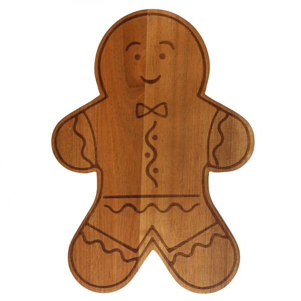 MARTHA STEWART 13.9 in. Acacia Wood Gingerbread Cheese Board
