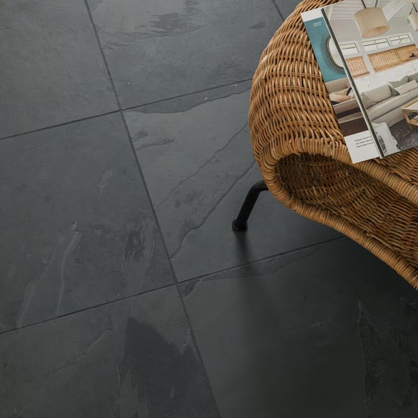 MSI Montauk Black 16 in. x 16 in. Gauged Slate Floor and Wall Tile