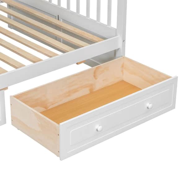 Harper & Bright Designs White Twin Over Full Convertible Bunk Bed