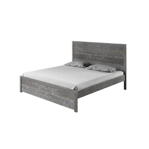 Hampton Granite Grey Solid Wood Frame Queen Platform Bed