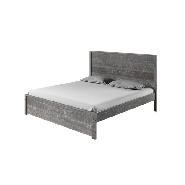 Camaflexi Hampton Granite Grey Solid Wood Frame Queen Platform Bed