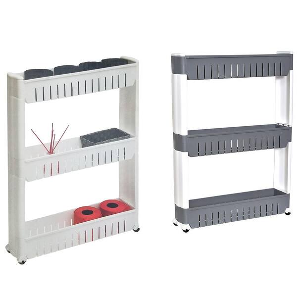 Slim Slide Out Kitchen Trolley Storage Shelf Organiser Moving Wall Cabinet Tower 