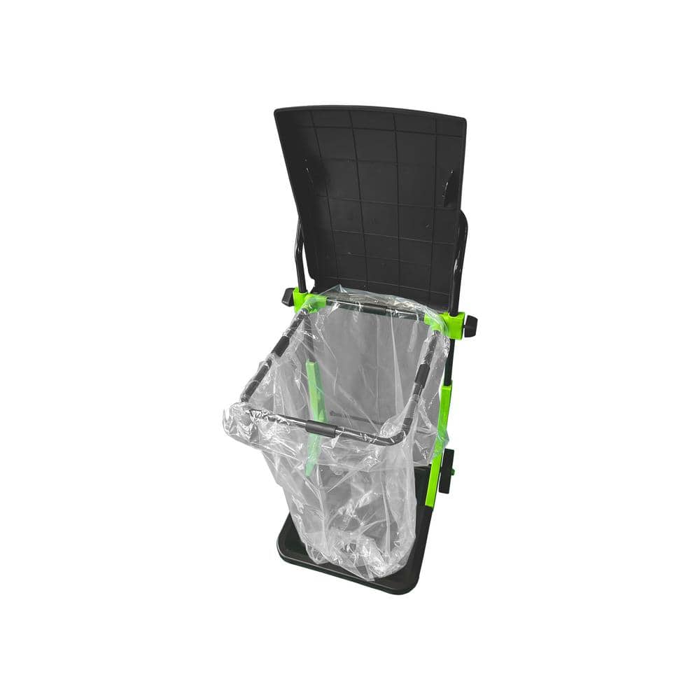 Adjustable Black and Green Metal Garden Cart with Lid