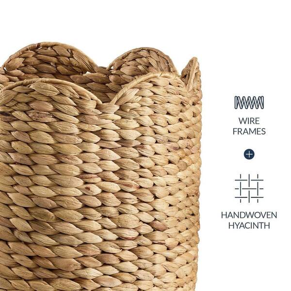 Brown 19 in. x 18 in. Wicker Decorative Basket Set of 3 ZSKY10929