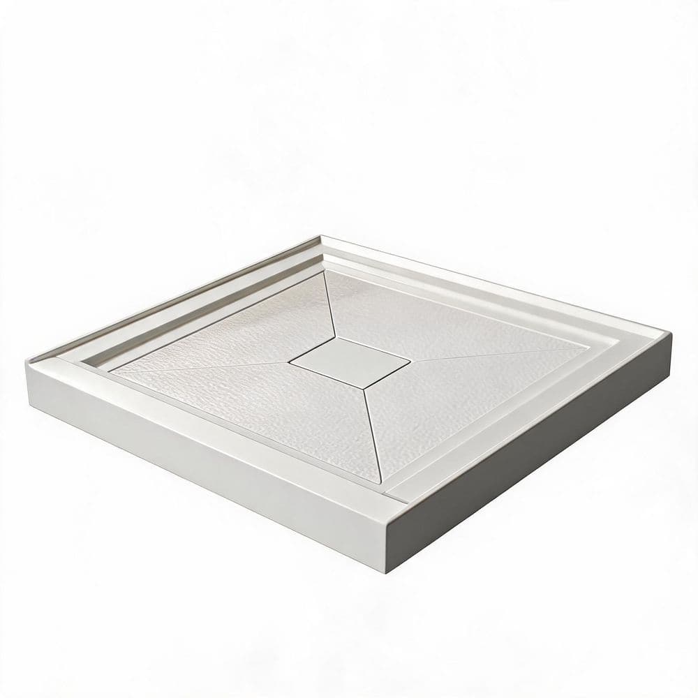 36 in. L x 36 in. W Alcove White Acrylic Shower Pan Base with Center Drain Non-Slip Surface Unassembled price history on PriceWatchPro