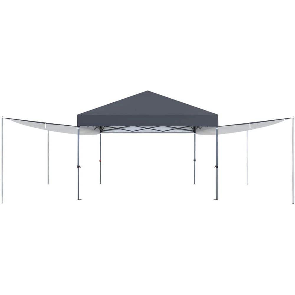 10 ft. x 10 ft. Easy Pop-up Canopy Tent Outdoor Shade with 2 Detachable Shelters, Drak Gray price history on PriceWatchPro