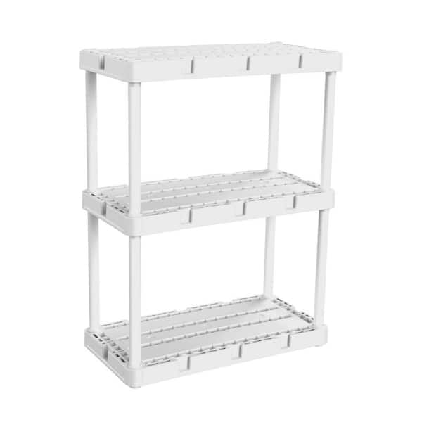 GRACIOUS LIVING Knect-A-Shelf White 3-Shelf Light Duty Interlocking Storage Unit (2.8 in. x 2.5 in. x 3.5 in.)