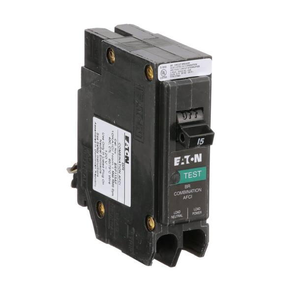 Eaton 15 Amp Single-Pole Plug On Neutral Combination Arc Fault Circuit Breaker